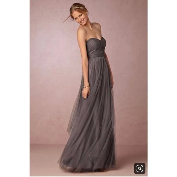 Jenny Yoo BHLDN SZ 6 Annabelle Convertible Bridesmaid Dress Formal Gown Gray - Picture 1 of 13